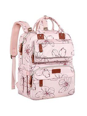 Diaper Bag Backpack, Baby Girl Diaper Bag for Mom, Large Pink Floral Diaper Bag